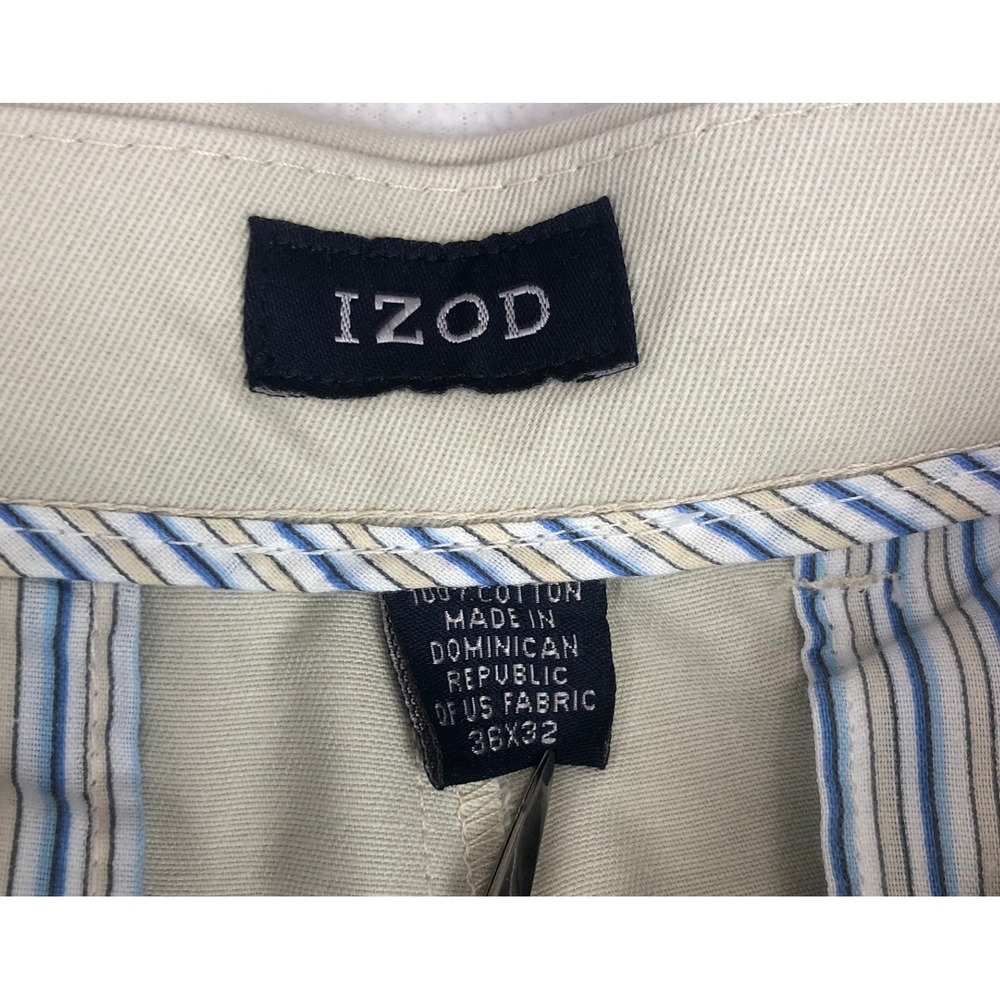 IZOD Madison Non Iron Dress Chino Pants Mens 36x32 Khaki Sportflex Metrix Fit - Picture 3 of 9